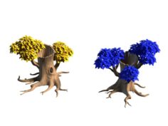 Mount cliffs – broken trees 3D Model