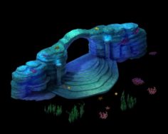 Cartoon Underwater City – Rock Arch 01 3D Model