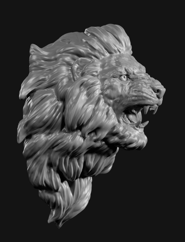 Lion head face 3D Model