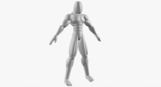 Male Base Mesh – Muscular Cartoon Fighter Character 3D Model