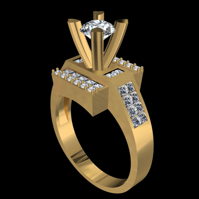 DIAMOND RING GOLD 18K 3D Model