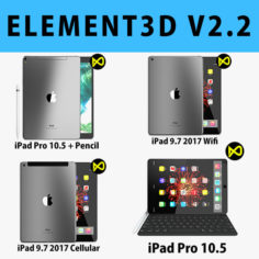 E3D – Apple iPad 2017 Collection model 3D Model