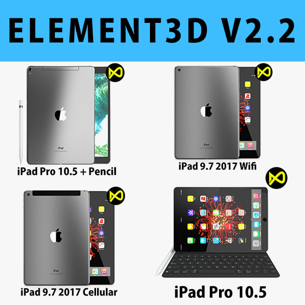 E3D – Apple iPad 2017 Collection model 3D Model