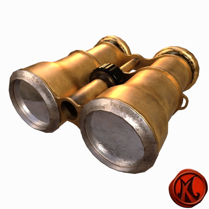 Brass Binoculars 3D Model