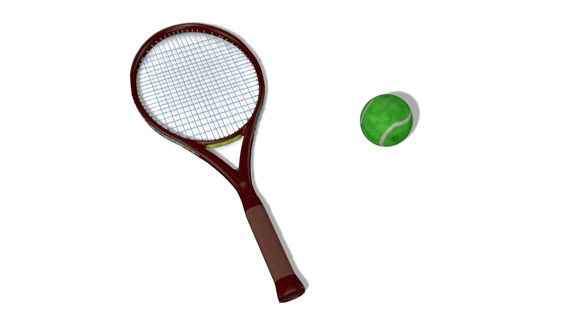 Tennis Racket and ball Rig 3D Model