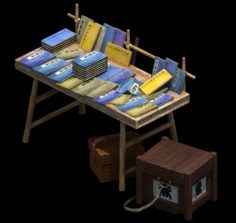 City Street – Book Stall 3D Model