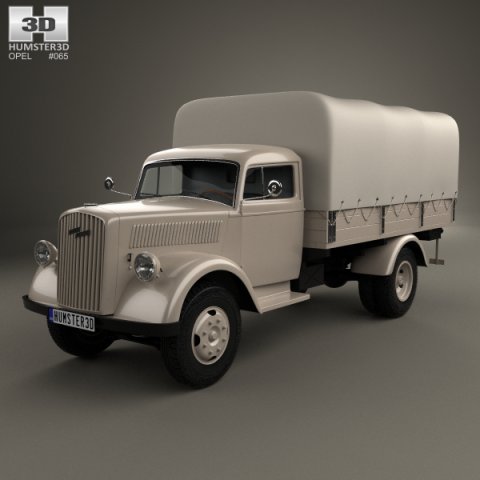 Opel Blitz Flatbed Truck 1940 3D Model