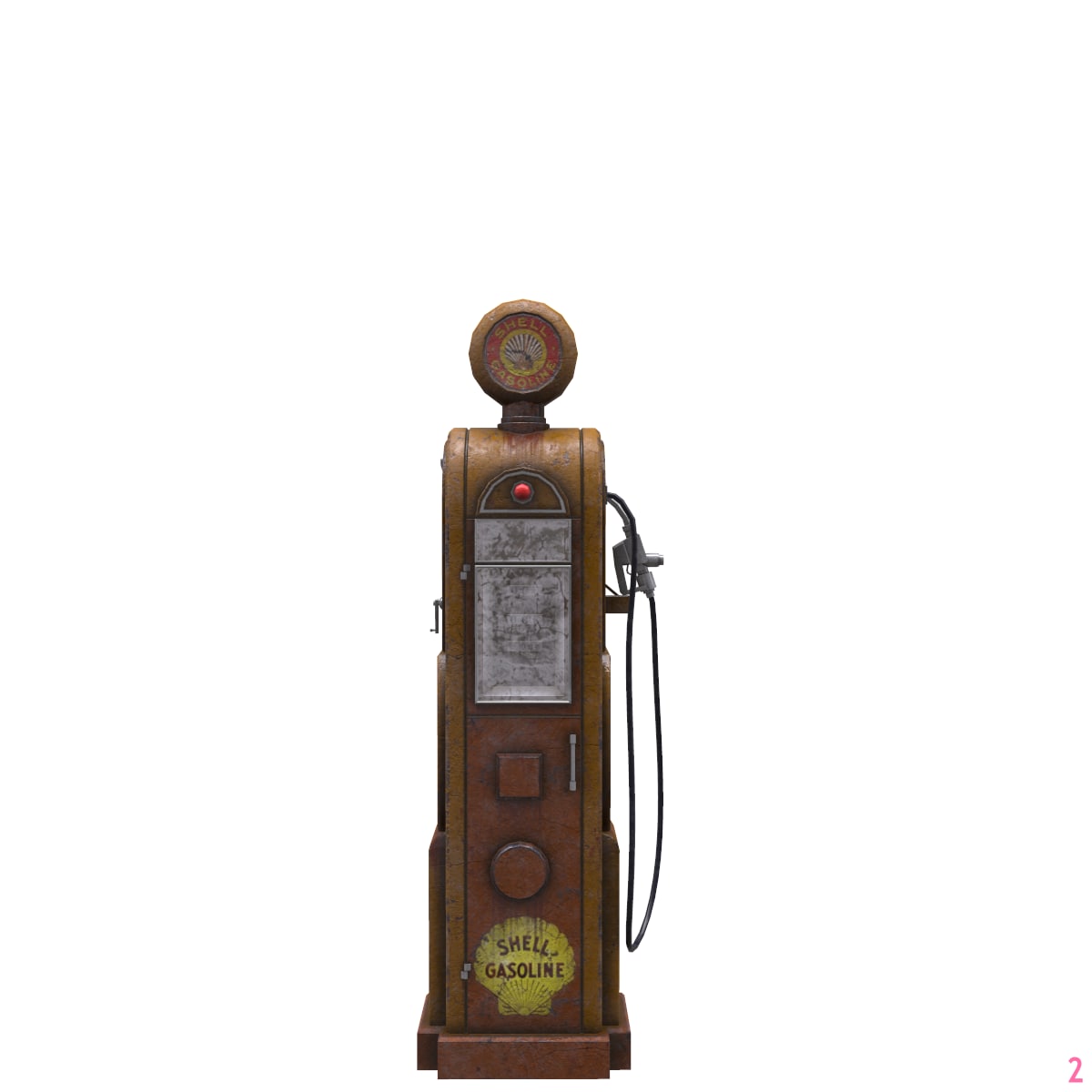 Old gas station  Low Poly 3D 3D Model