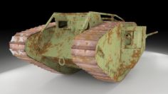 Mark IV male British WW1 Tank 3D Model