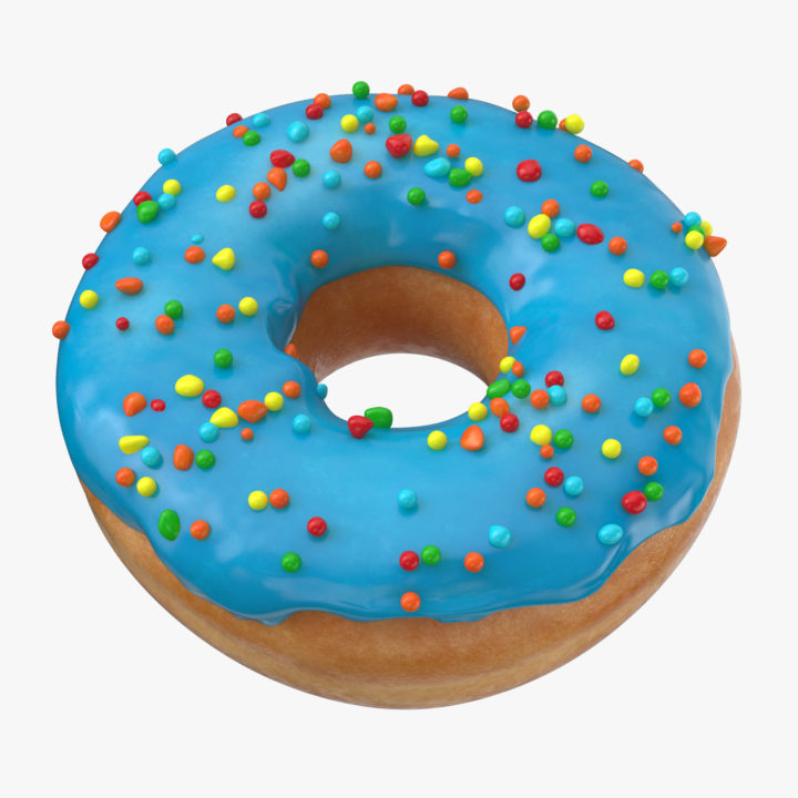 3D Donut 01 – Blue model 3D Model