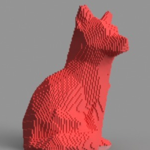 Voxel Fox 3D Print Model