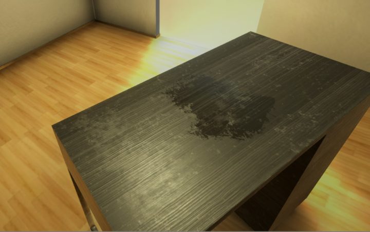 3D Dirty Desk – Game Ready Unity Meatlic PBR Setup model 3D Model