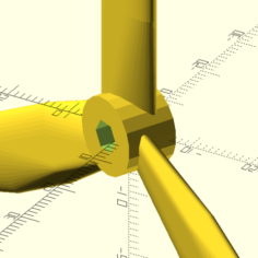 Triple airplane propeller or wind turbine 3D Print Model