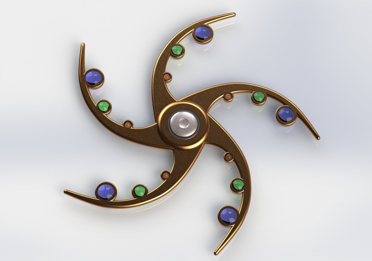 Fidget spinner star gold 3D 3D Model