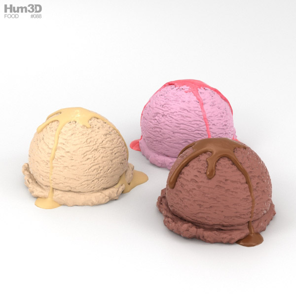 Ice Cream Balls 3D Model