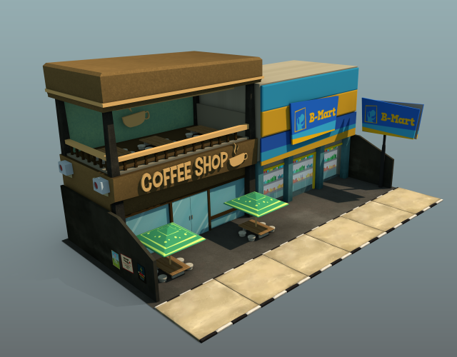 Cartoon Building Pack 3D Model