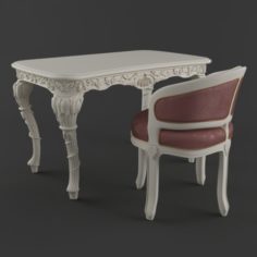 Vray Ready Royal Chair with Table 3D Model