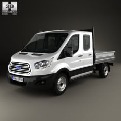 Ford Transit Double Cab Dropside 2014 3D Model