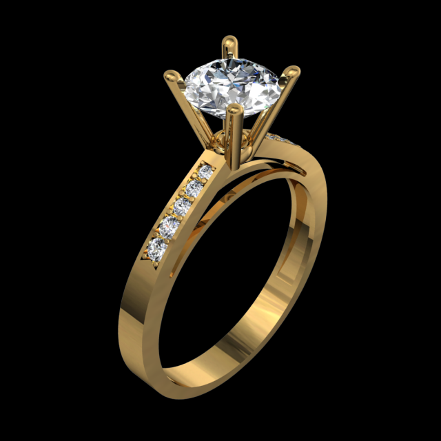 DIAMOND RING GOLD 18K Free 3D Model