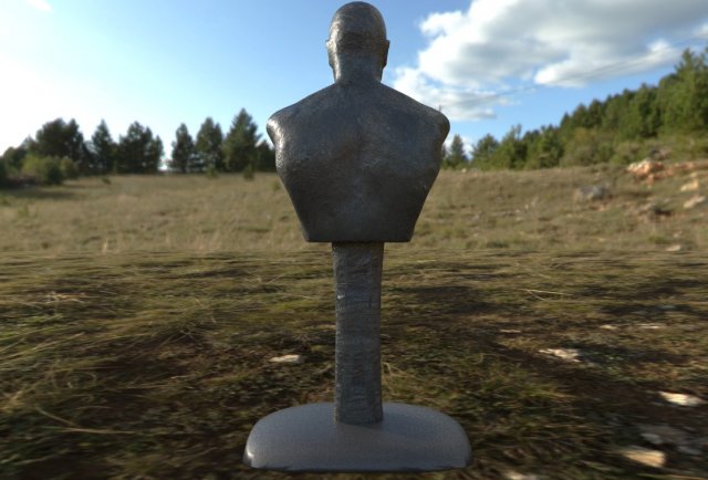 Human Bust Statue 3D Model