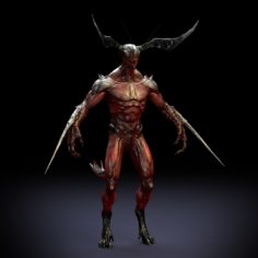 Demon (no eyes) Maya Rig 3D Free 3D Model