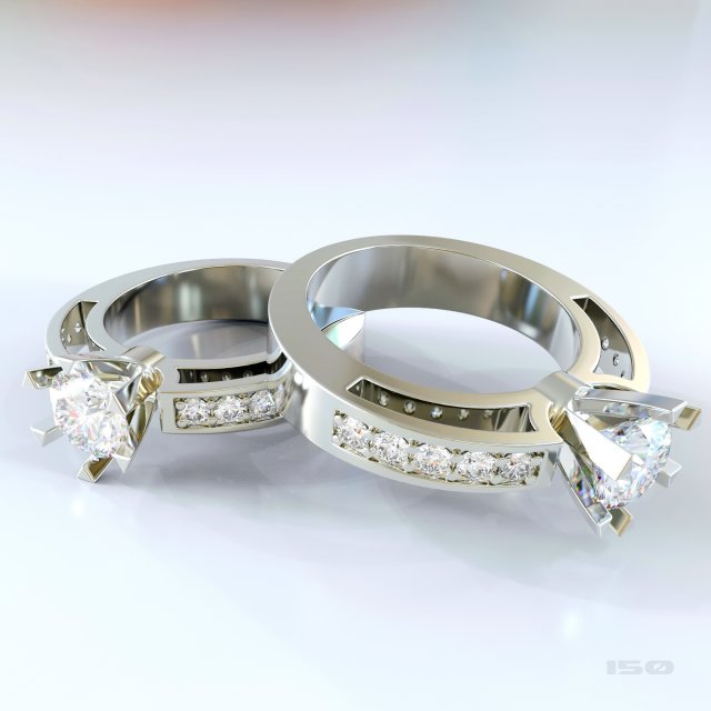 Womens ring with diamonds 3D Model