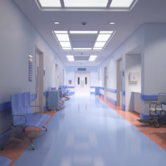 Hospital Hallway 3D Model