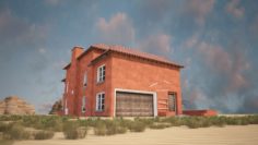 3D model of red mediterranean-style residential buildings 3D Model