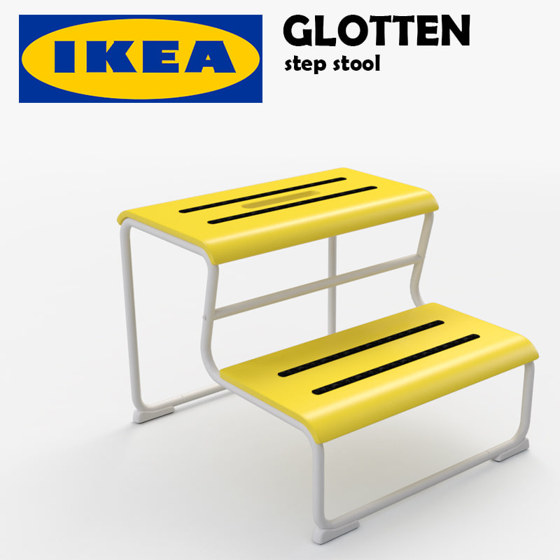 3D IKEA Glotten – step stool model 3D Model