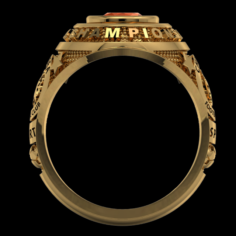 GOLD RING 18K RUBY 3D Model