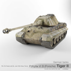 German tank PzKpfw VI Ausf B (rsh) Tiger II ’11’ 3D model 3D Model