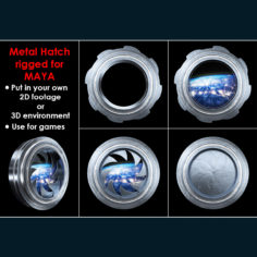 Metal Hatch Rigged&Animated 3D Model