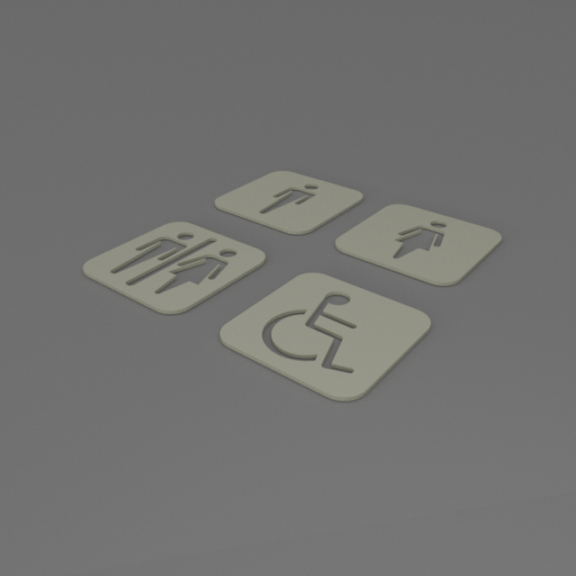 Wc pictogram 3D Model