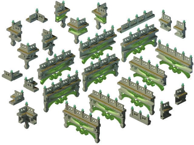Kunlun – Square railings 01 3D Model
