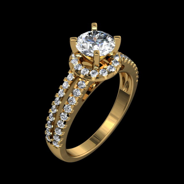 GOLD 18K DIAMOND RING 3D Model