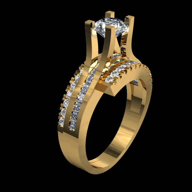 DIAMOND RING GOLD 18K 3D Model