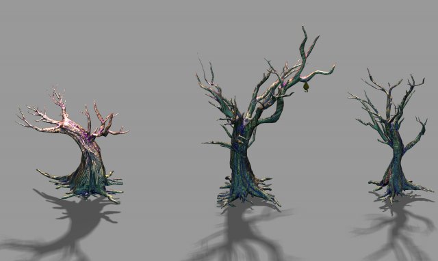 Dark forest – dead tree 01 3D Model