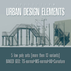 Urban Design Elements Collection 3D Model