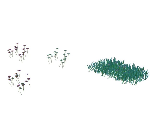 Snow plants – flowers 64 3D Model
