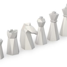 Low Poly Chess Set 3D Print Model