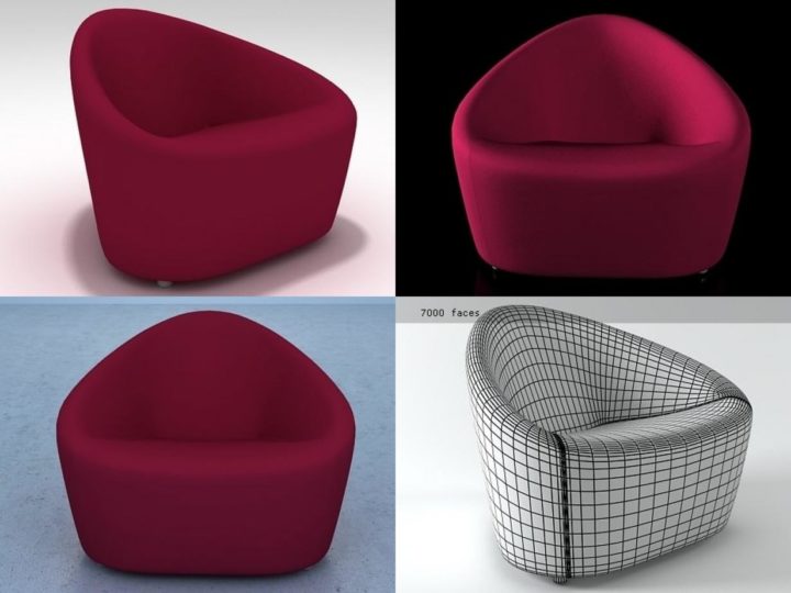 Club Armchair 1010 3D Model