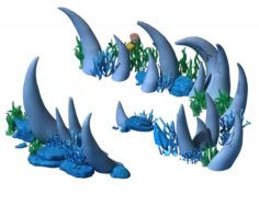 Cartoon Underwater City – Bend Bite Road 02 3D Model