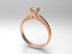 Heart engagement ring 3D print model 3D Model