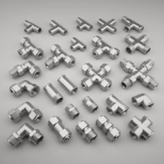 Pipe Fittings Components 3D Model