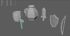 Low-poly Medieval Objects Pack 3D model 3D Model