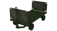 Baggage Cart 1 Moss Lowpoly 3D Model