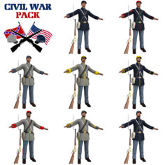 Civil War Soldiers PACK 3D Model