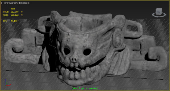 3D model Skull with mayan art 3D Model