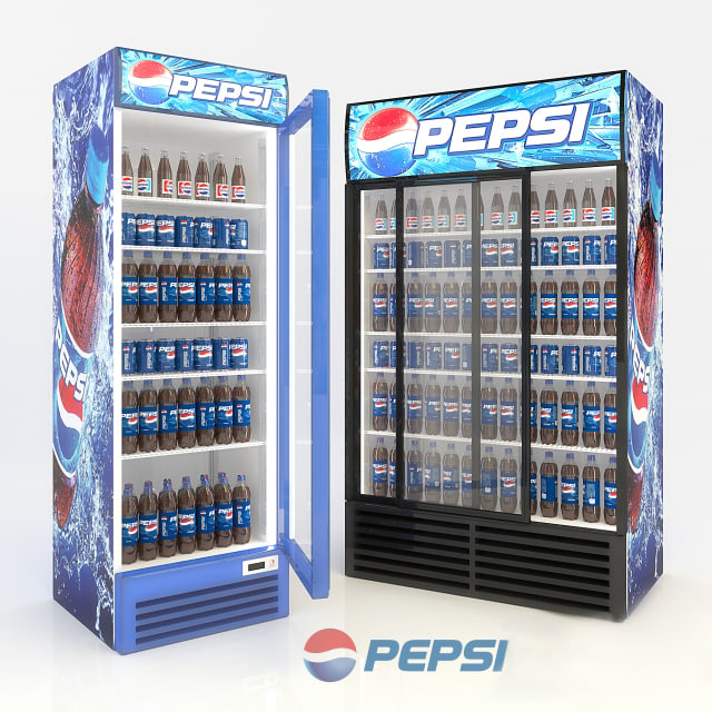 2 type Refrigerator drinks 3D Model