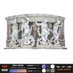 Ancient sculpture Fountain 3D Model